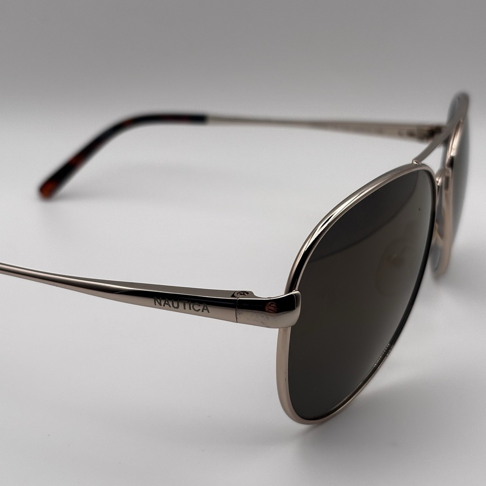 Nautica N4550S 070 Gold Aviator Sunglasses‎ 58mm with Case - Picture 4 of 10